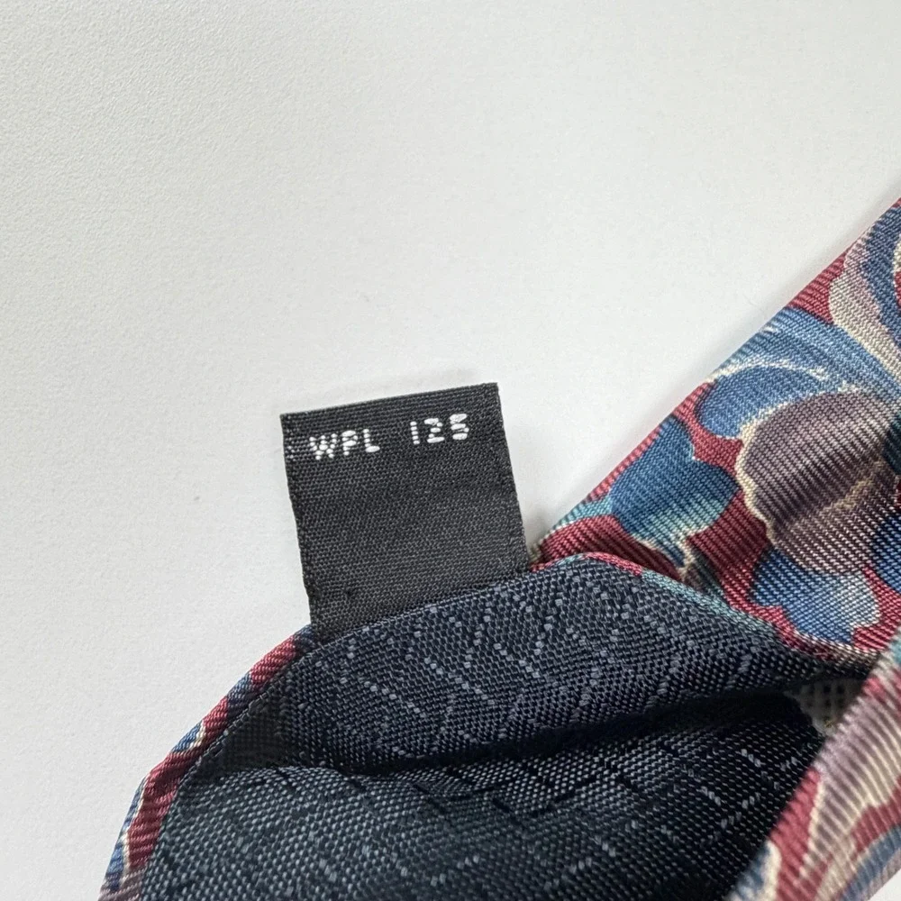 Vintage‎ Christian Dior Monsieur Burgundy Blue Floral Paisley Silk Tie